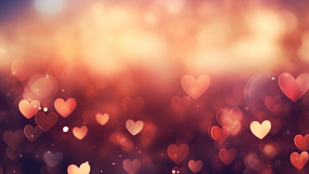 Foto fondo de textura bokeh de corazones abstractos