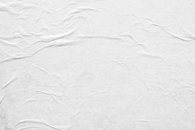 Fondo de textura de cartel de papel arrugado y arrugado blanco