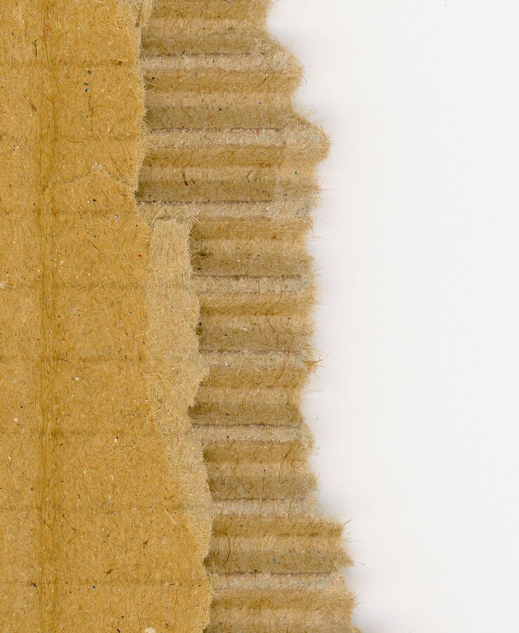 Foto fondo de textura de cartón ondulado marrón de estilo industrial
