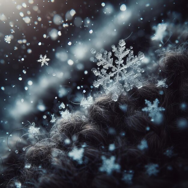 Foto fondo de textura de copos de nieve