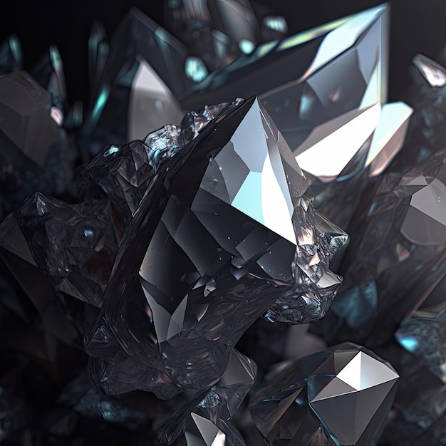 Fondo de textura de cristal de diamante Diamantes blancos Cristales transparentes Ilustración generativa de IA