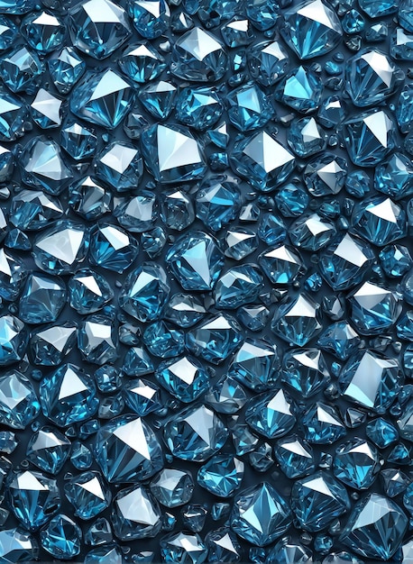 Foto fondo de textura una gran cantidad de diamantes azules