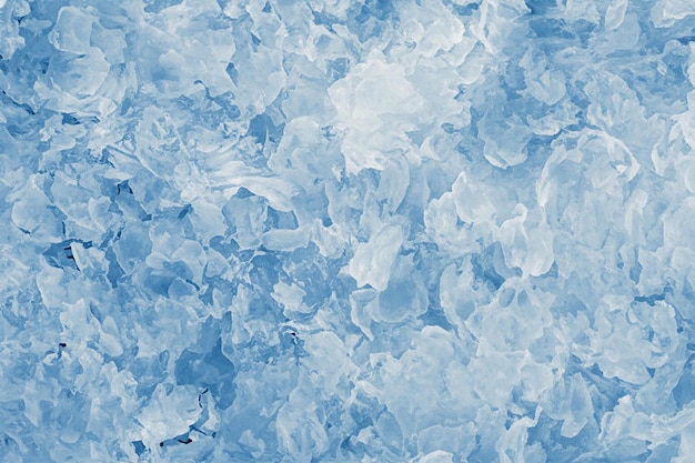 Fondo de textura de hielo La superficie helada y fría texturizada de hielo triturado