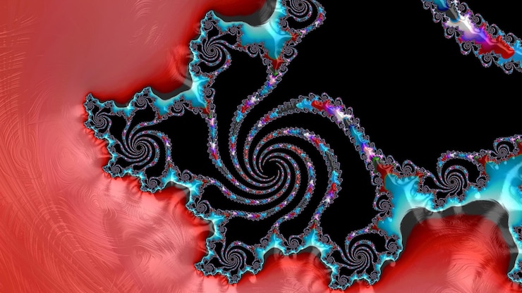 Foto fondo de textura de ilustración de diseño de arte fractal colorido hermoso