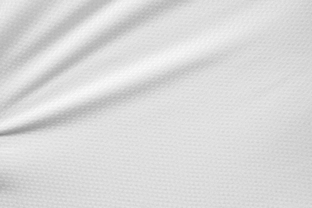 Fondo de textura de jersey de camiseta de fútbol de tela de ropa deportiva blanca