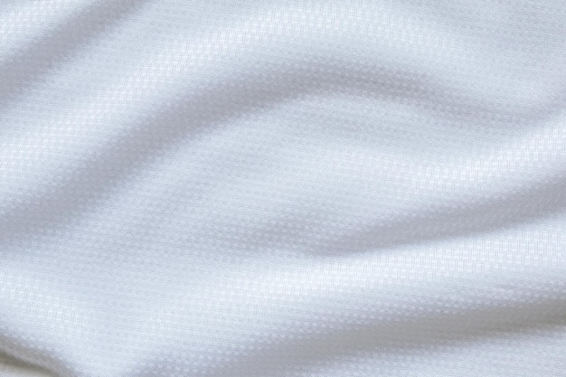 Fondo de textura de jersey de camiseta de fútbol de tela de ropa deportiva blanca