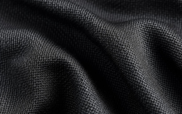Fondo de textura de jersey negro Detalle de superficie de tela de lujo