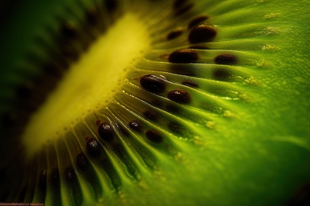 Fondo de textura de kiwi fresco macro AI generativo