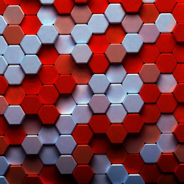 Fondo de textura de ladrillo hexagonal 3D