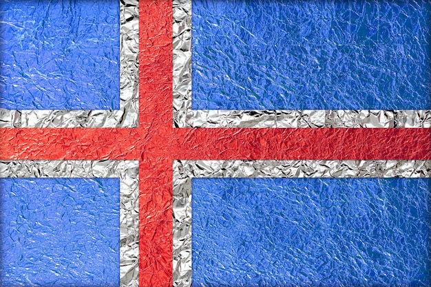 Fondo de textura de lámina de forma de bandera de Islandia