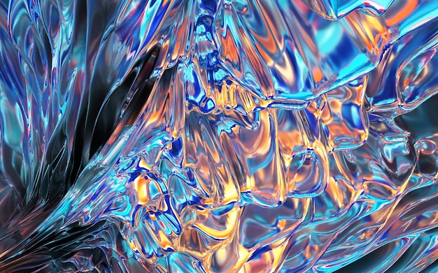 Fondo de textura de lámina iridiscente holográfica de representación 3d