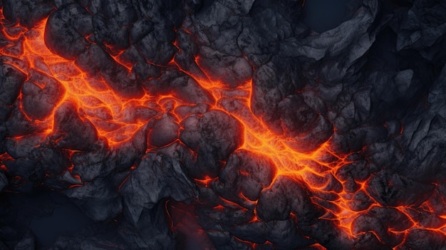 Foto fondo de textura de lava roja desastre natural erupción volcánica