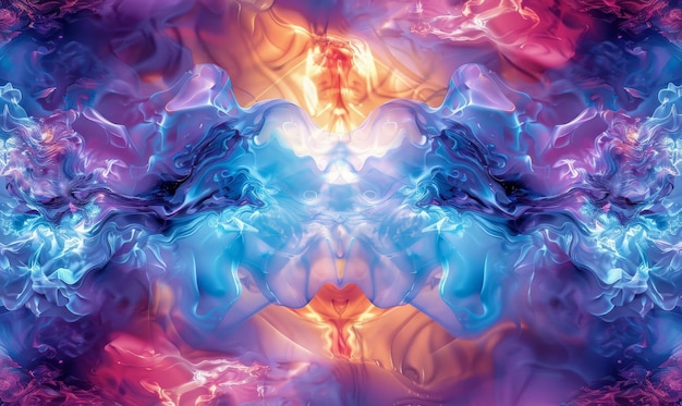 fondo de textura líquida psicodélica abstracta con colores violetas azules vibrantes en el reflejo