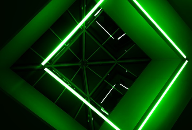 Fondo de textura de marco led futurista verde