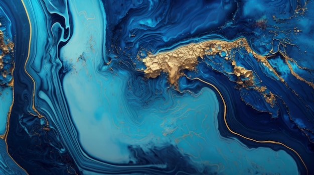 Fondo de textura de mármol azul dorado para el diseño