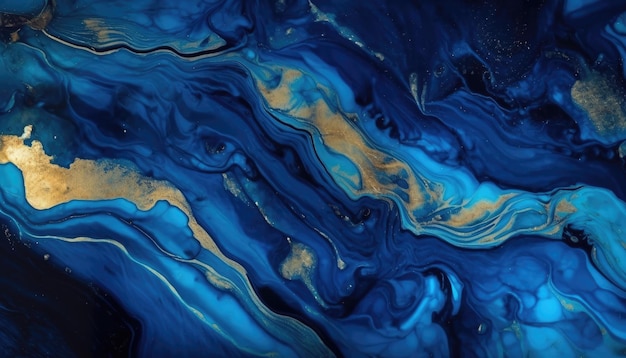 Fondo de textura de mármol azul dorado para el diseño