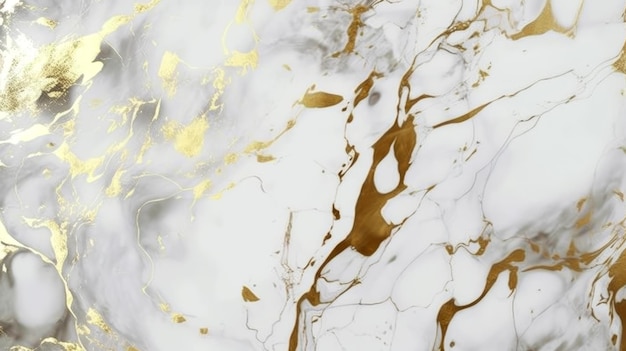 Fondo de textura de mármol dorado y blanco