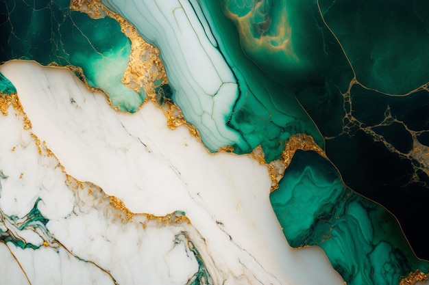 Fondo de textura de mármol de lujo blanco esmeralda oro Patrón de color de piedra natural AI generativa