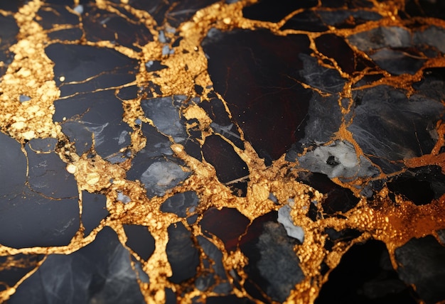 Fondo de textura de mármol negro y dorado de lujo Wallpaper Generative AI