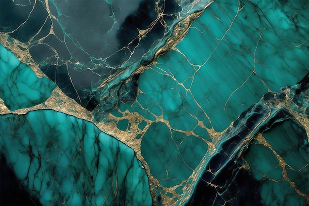 Fondo de textura de mármol verde jade Mármol con vetas negras y doradas Ilustración generativa de IA