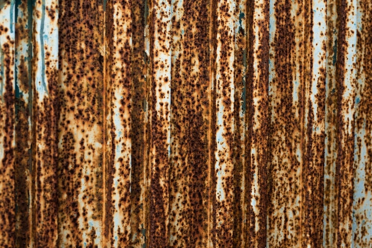 Foto fondo de textura metálica oxidada antigua con textura de descascaramiento y agrietamiento de la pintura