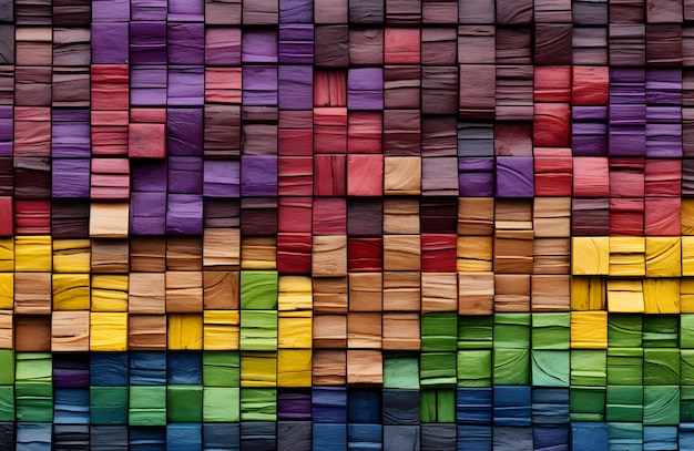 Fondo de textura moderna de mosaicos cúbicos pequeños y coloridos