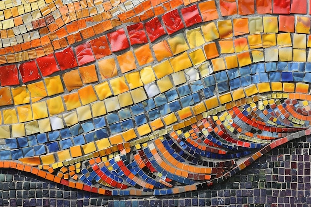 Fondo de textura de mosaico de arco iris retroinspirado