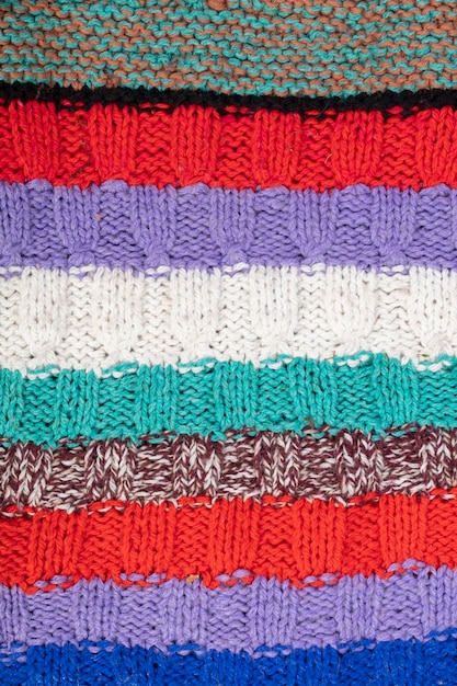 Fondo de textura multicolor tejido rayas primer plano