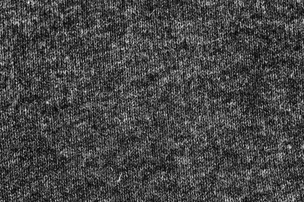 Fondo de textura negra tejida de lana, primer plano de material textil de tela cálida