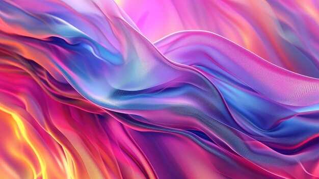 Fondo de textura ondulada degradado ondulado cromado iridiscente fondos de pantalla vibrantes y coloridos arte digital