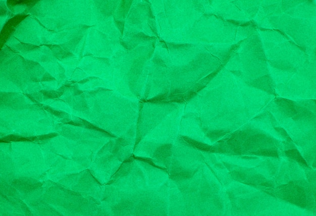 Fondo de textura de papel arrugado de color verde