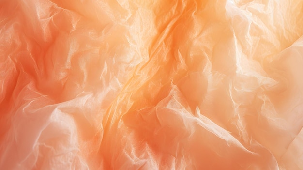 Fondo de textura de papel crepe naranja arrugado con espacio para copiar