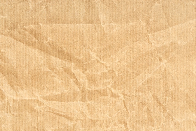 Fondo de textura de papel Kraft arrugado. Color marrón claro