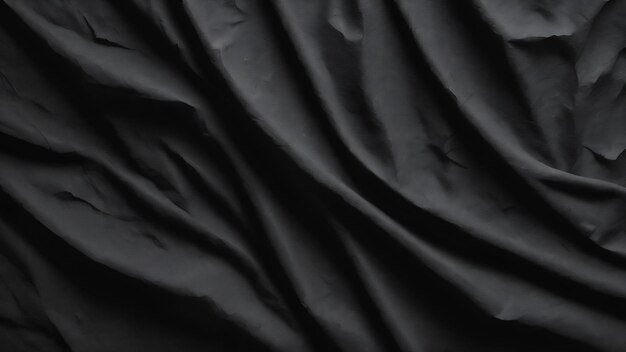 Fondo de textura de papel negro rugoso dañado y arrugado con arrugas