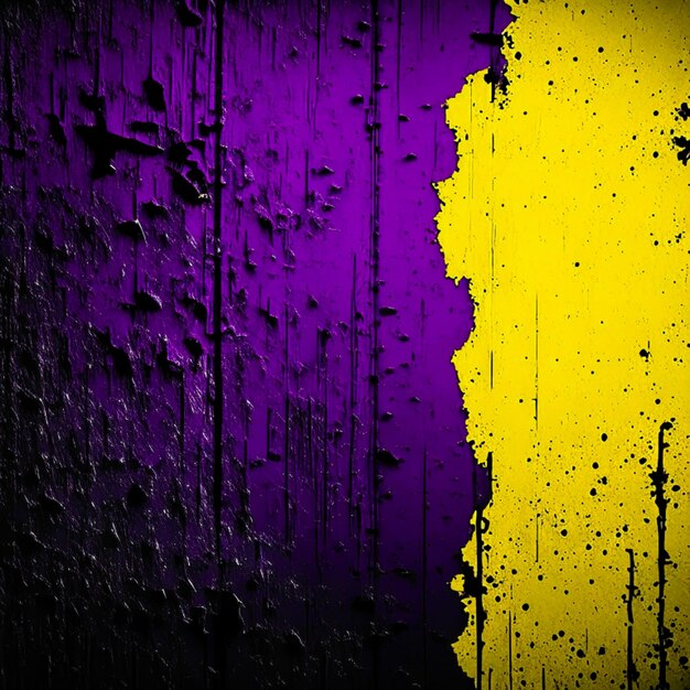 Fondo de textura de pared amarillo oscuro fondo de Halloween aterrador y morado fondo grunge negro