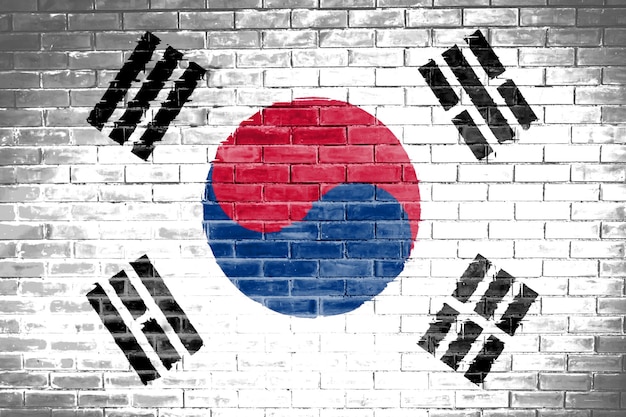 Fondo de textura de pared de bandera de corea del sur