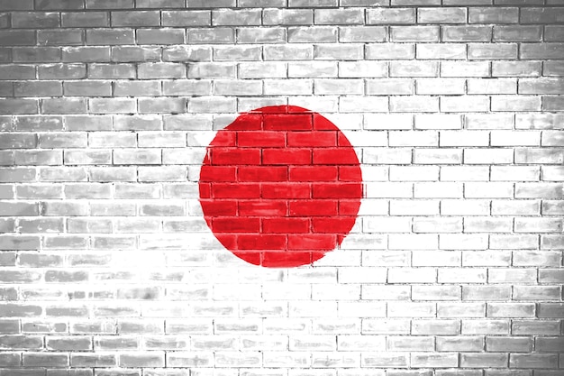 Fondo de textura de pared de bandera de Japón