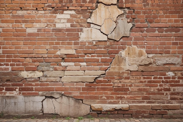 Fondo con textura de pared de ladrillo agrietado