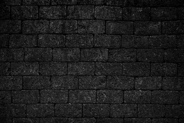 Fondo de textura de pared de ladrillo áspero negro.