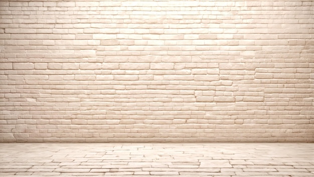 Fondo de textura de pared de ladrillo claro Ladrillo blanco y pisos de piedra AI Generativo