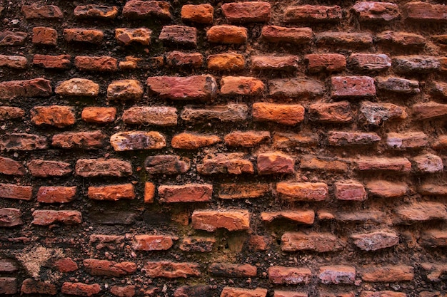 Fondo de textura de pared de ladrillo de edificio histórico antiguo Fondo de textura abstracta de pared de ladrillo