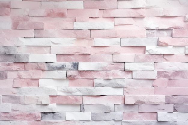 Fondo de textura de pared de ladrillo rosa y blanco