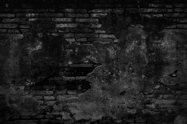 Fondo de textura de pared de ladrillo viejo negro.