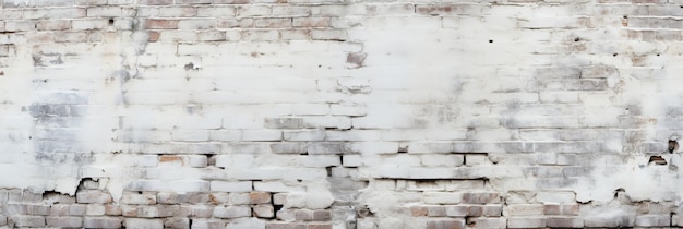 Fondo de textura de pared de ladrillo viejo pintado de blanco rústico con encanto vintage y atractivo desgastado