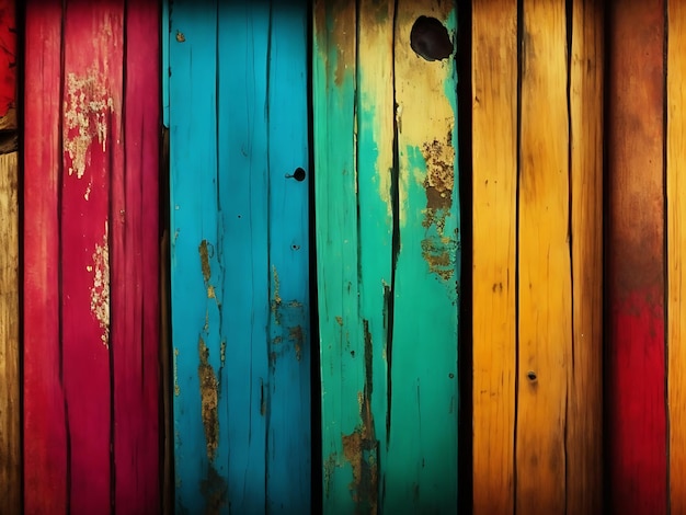 Fondo y textura de pared de madera colorida Tono de color vintage