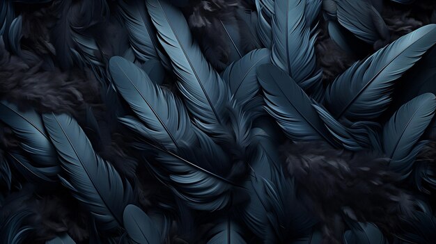 Fondo de textura de plumas negras