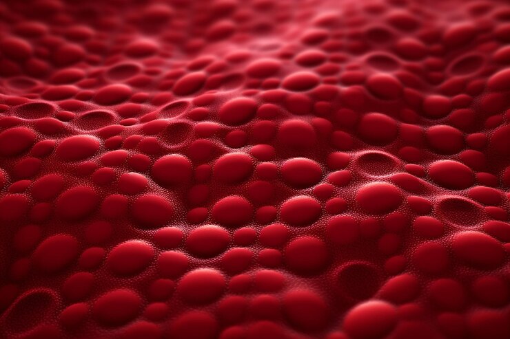 Foto fondo de textura roja que se asemeja a las células sanguíneas