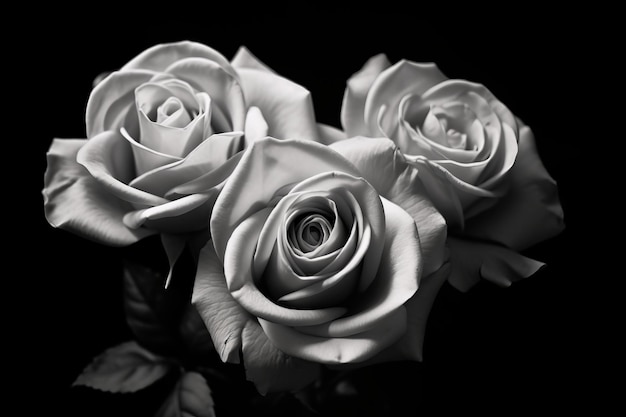 Fondo de textura de rosas blancas y negras de color desaturado