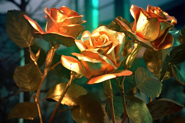 Fondo de textura de rosas doradas