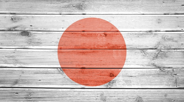 Fondo de textura de tablones de madera natural con los colores de la bandera de Japón